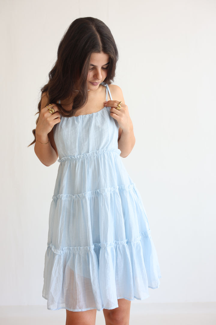 Bow Strap Tiered Dress