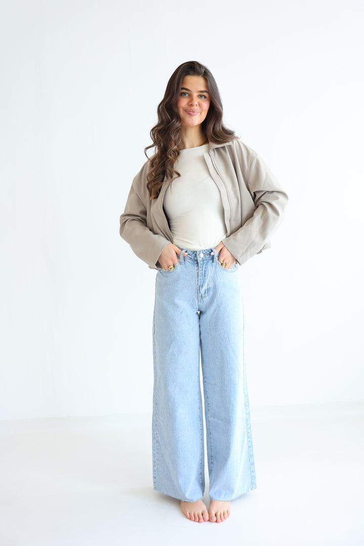 Minimal Cropped Bomber Jacket
