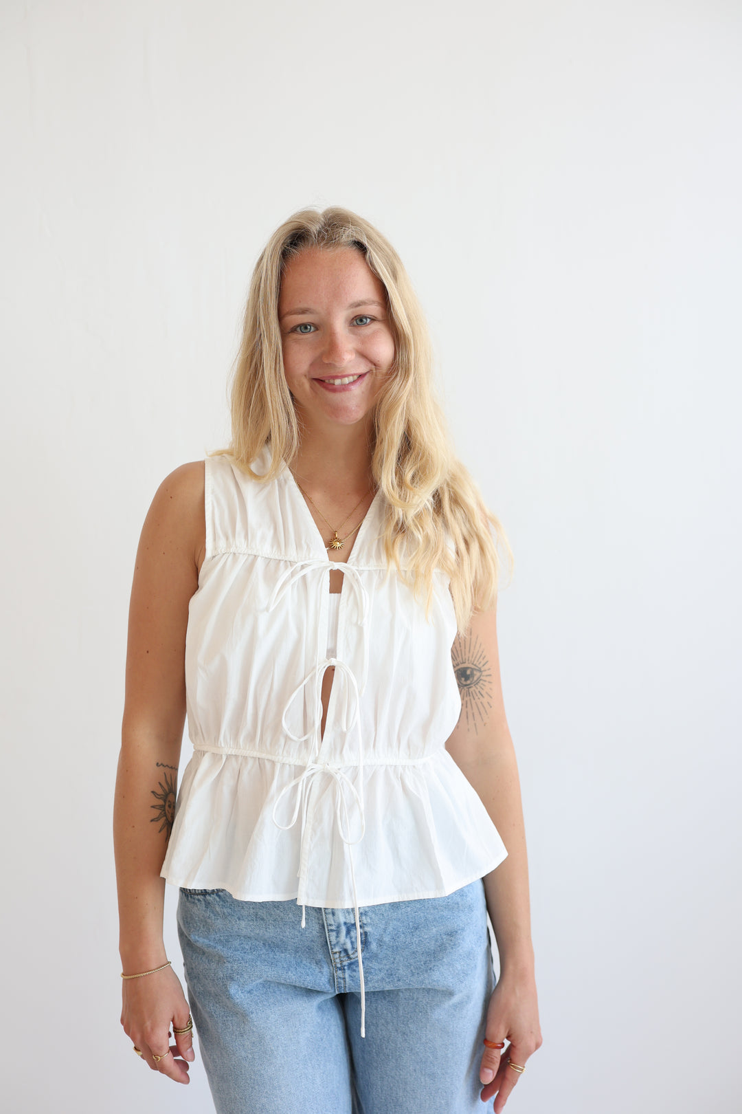 Open-Front Tie Top