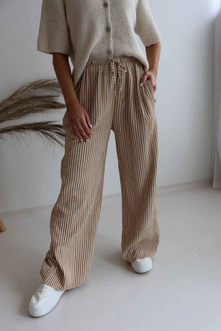 Lange Musselinhose mit Streifen Little Lines