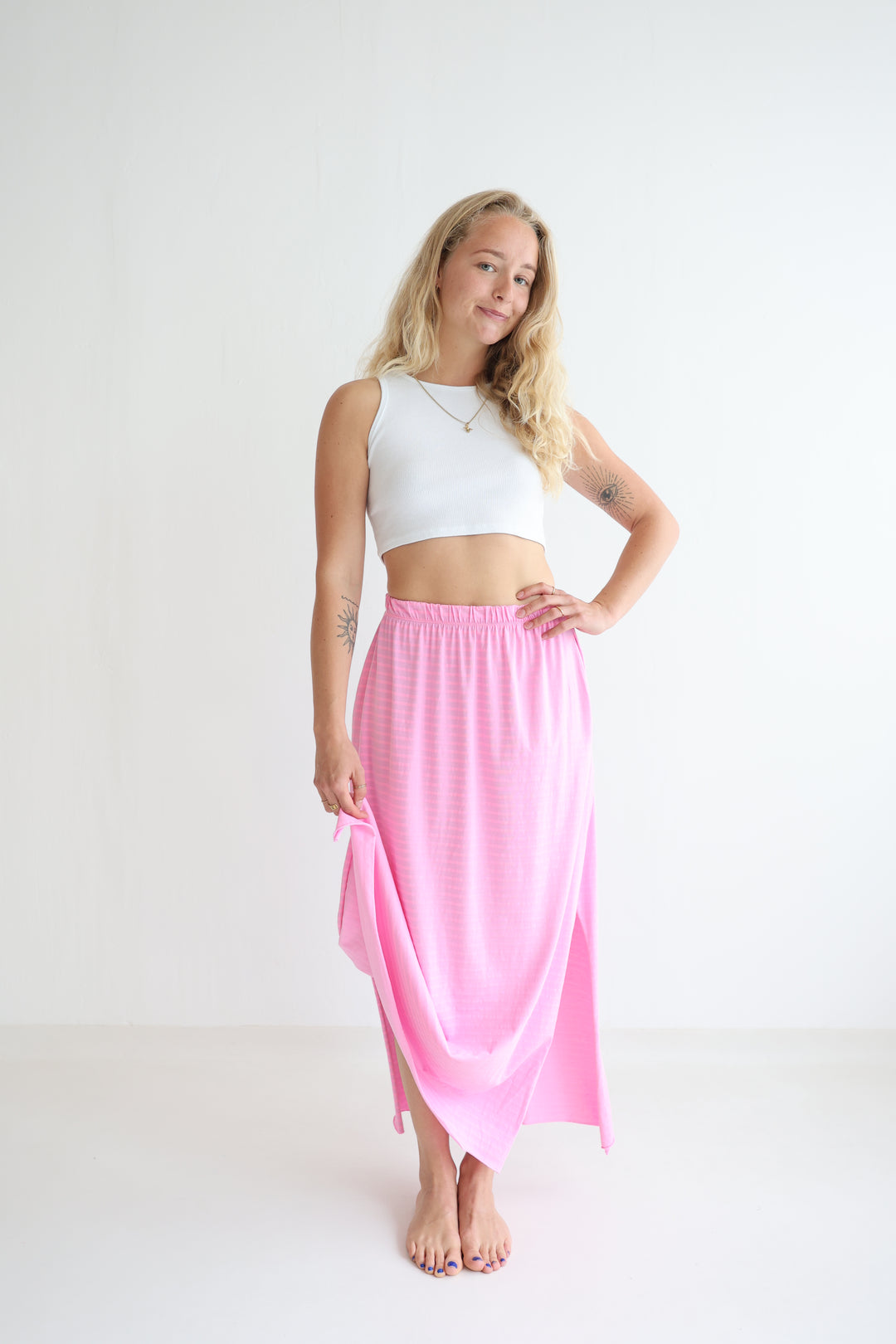 Striped Sweat Skirt