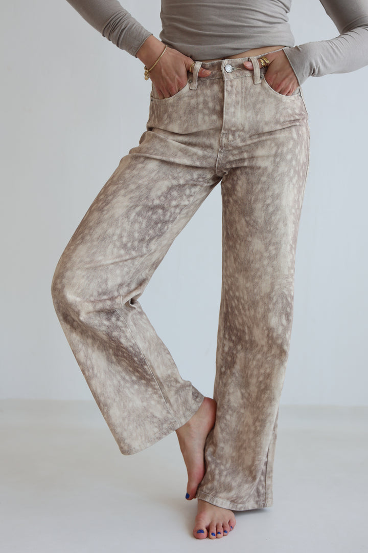 Animal Print Denim Jeans