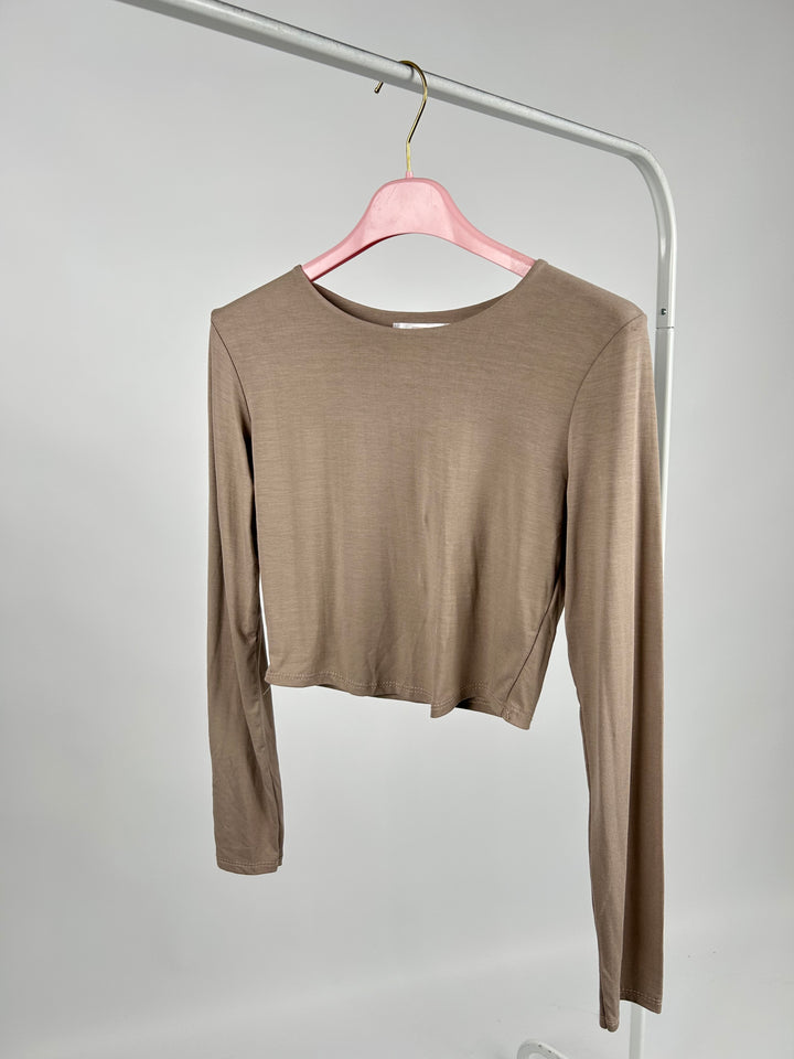 CROPPED LONGSLEEVE SIMPLY SEAMLESS MOCCA (B-WARE)