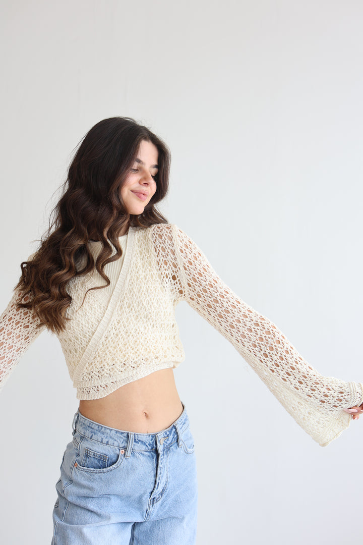 Cropped Crochet Sweater