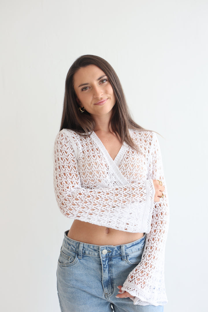 Cropped Crochet Sweater