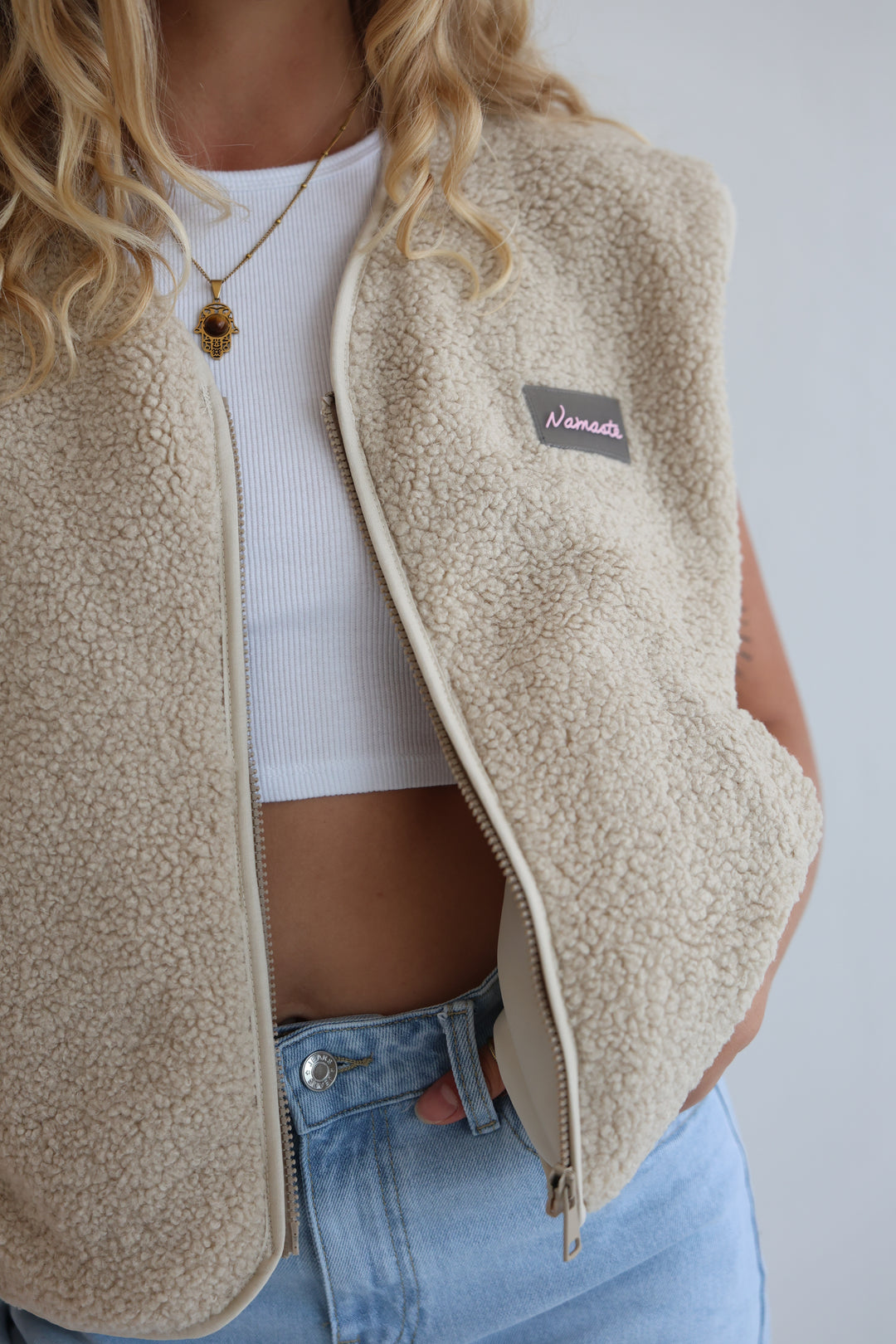 Teddy Zip Vest Namaste