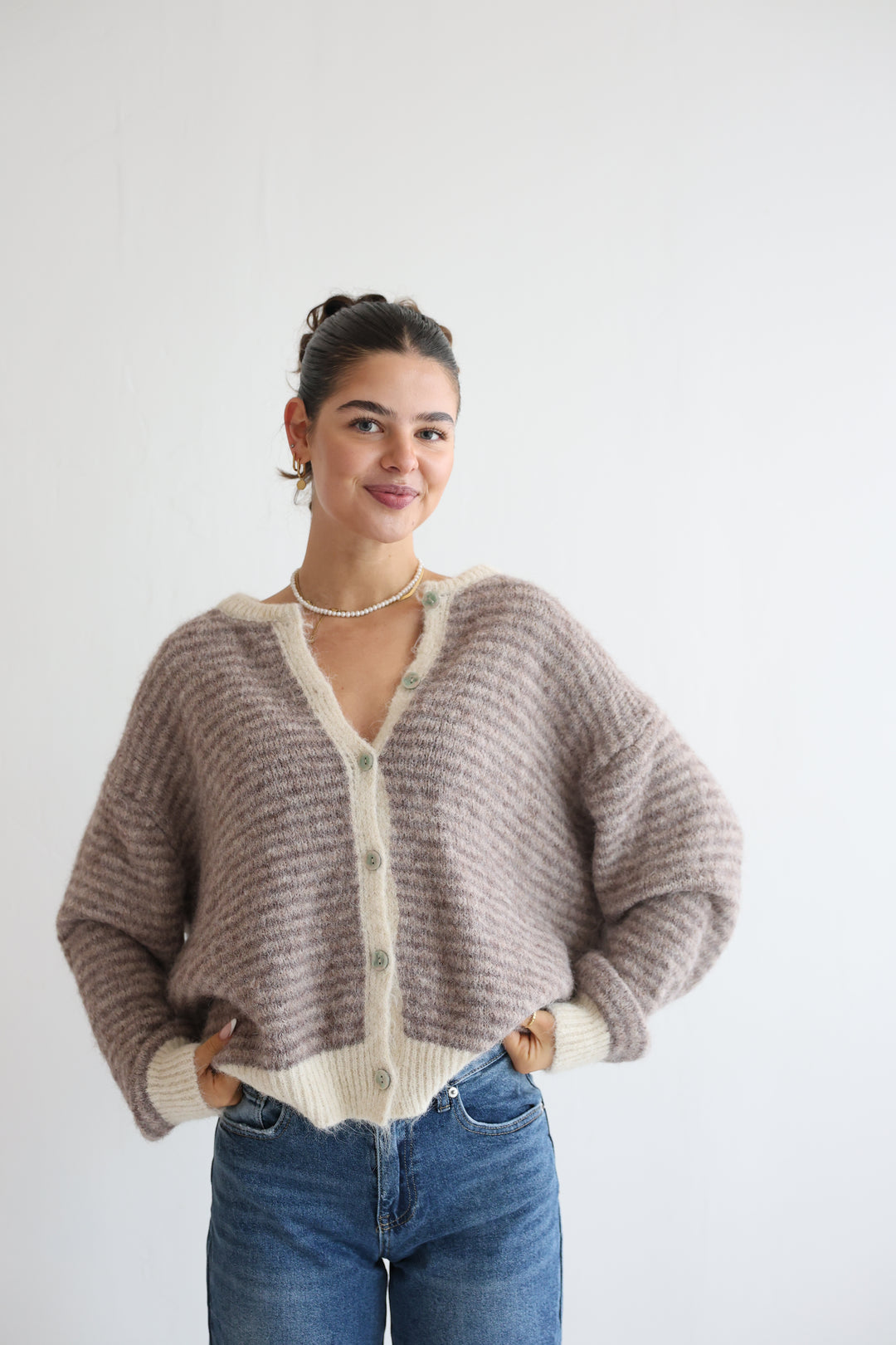 Gestreifter Cardigan Moodline Knit