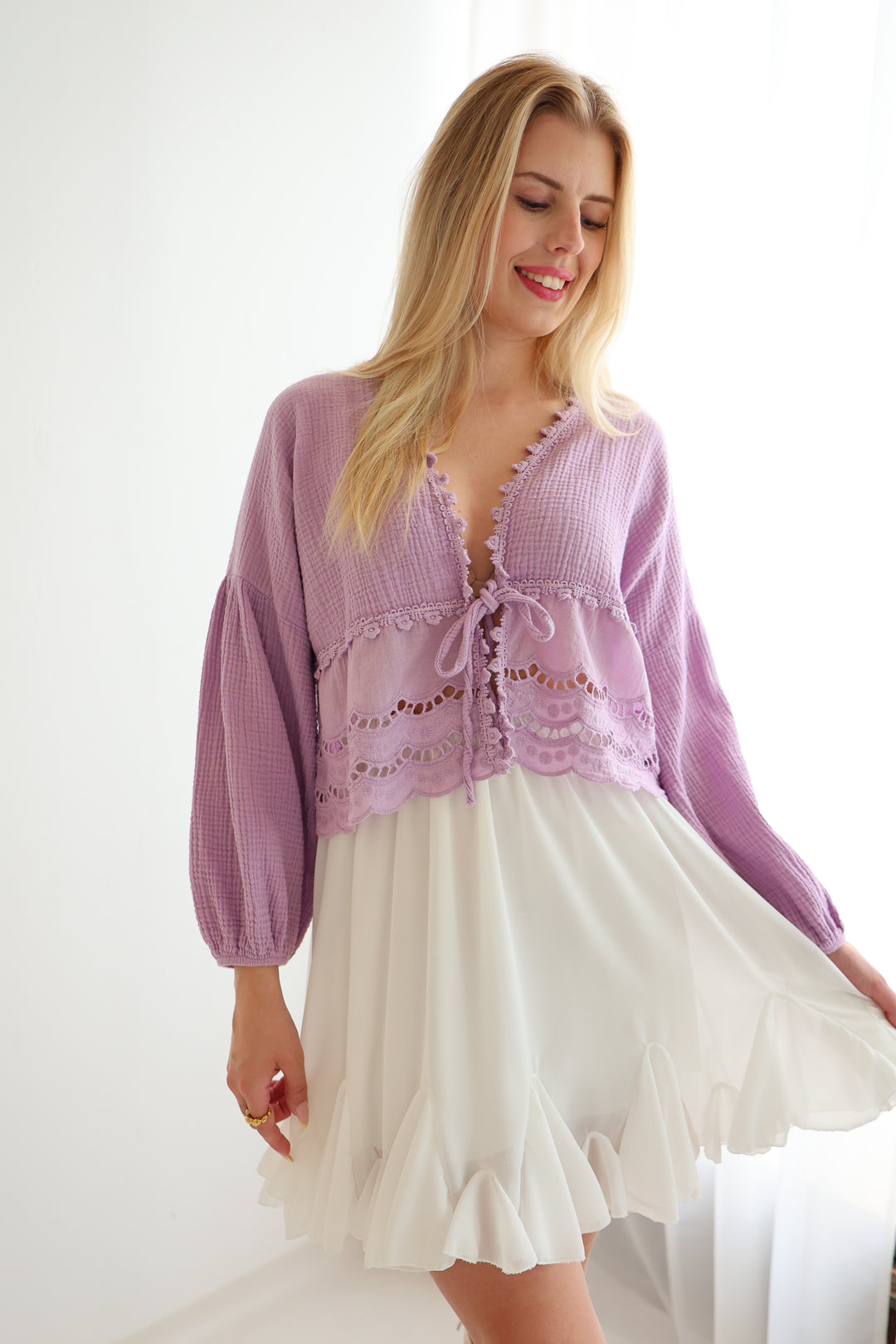 Musselinbluse Sweet Ruffles