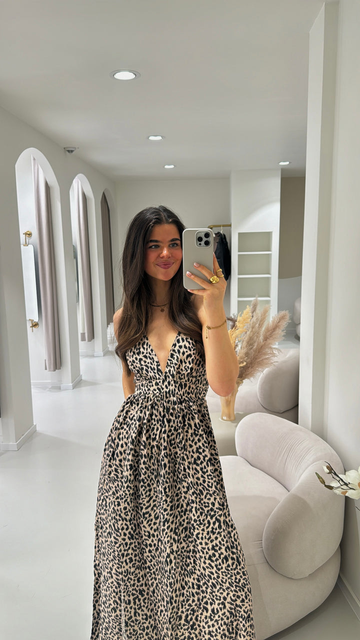 Leopard Print Boho Dress