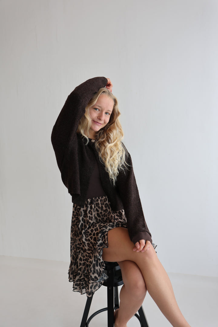 Kurzer Volantrock mit Leoprint Mona