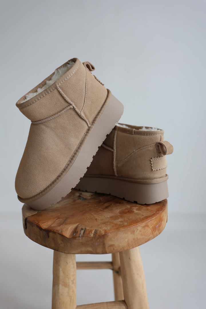 Leather Mini Plateau Boots