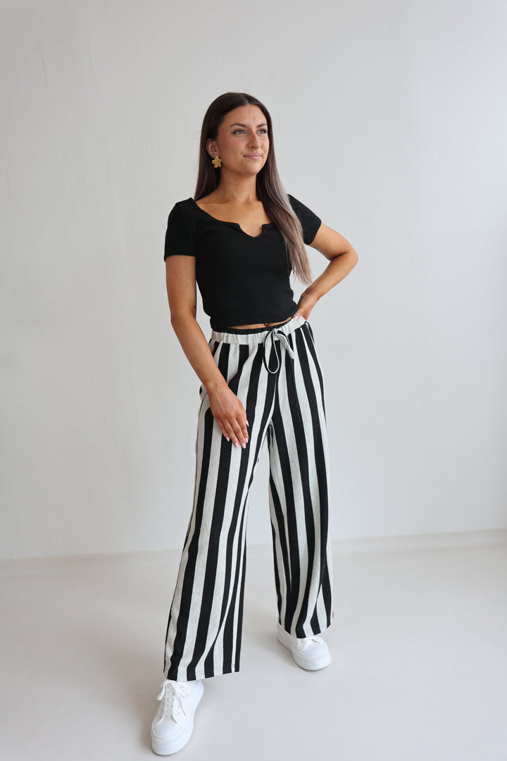 Gestreifte Hose Blockstripes (kurze Länge)