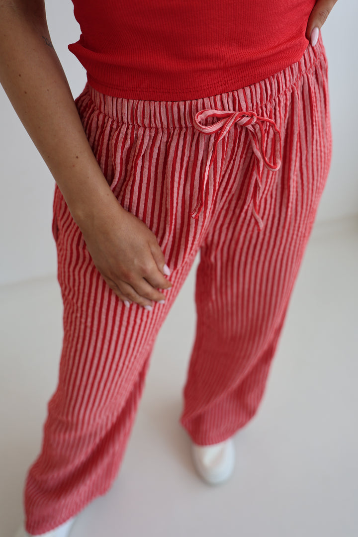 Lange Musselinhose mit Streifen Little Lines
