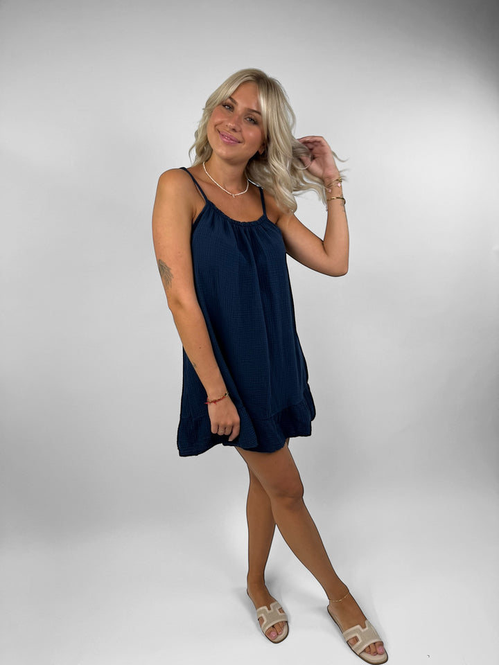 Musselinkleid mit Mini-Volant Hailey