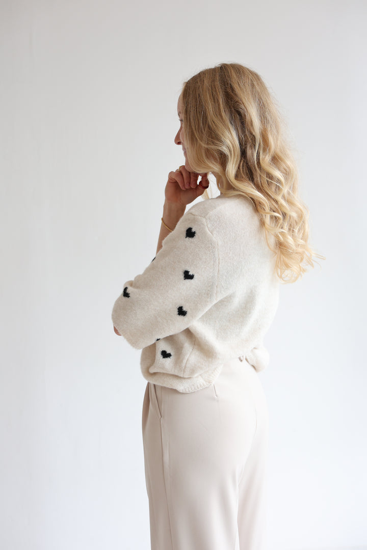 Kurzarm Cardigan Jolina mit Herzprint