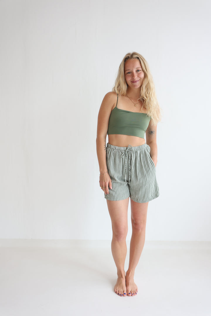 Kurze Musselinshorts Little Lines