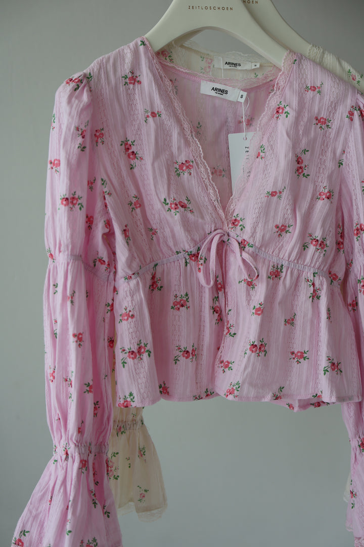 Schößchenbluse zum Schnüren Cute Roses