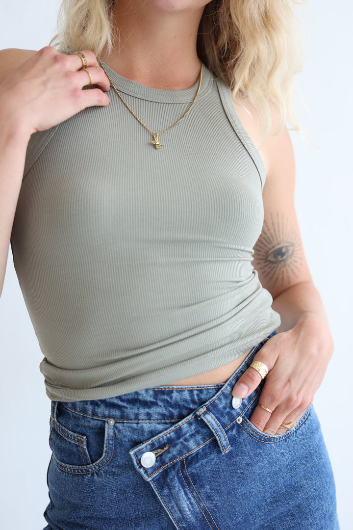 Slim Fit Ribbed Tanktop