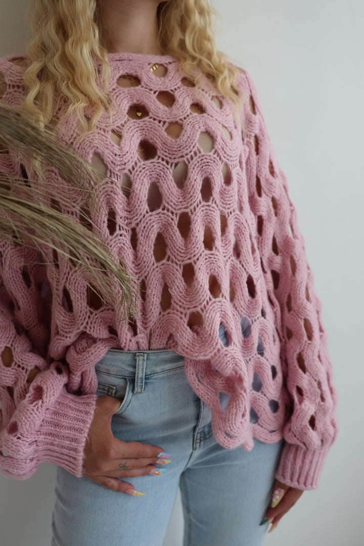 Grober Lochstrickpullover Cassy