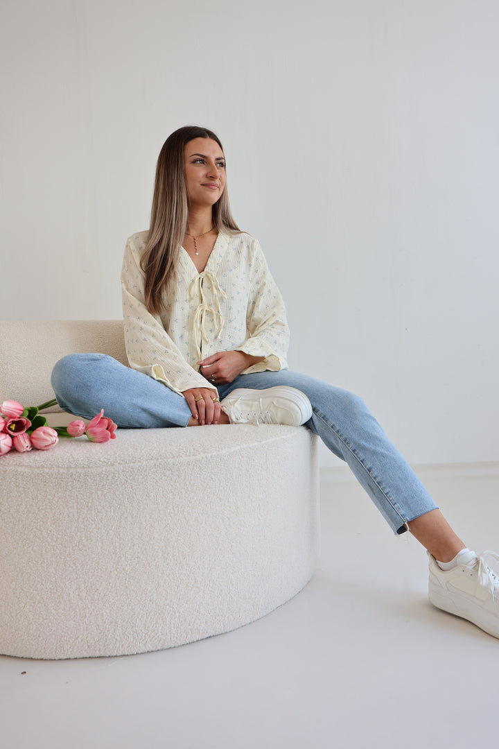 Musselinbluse zum Binden Rosebow