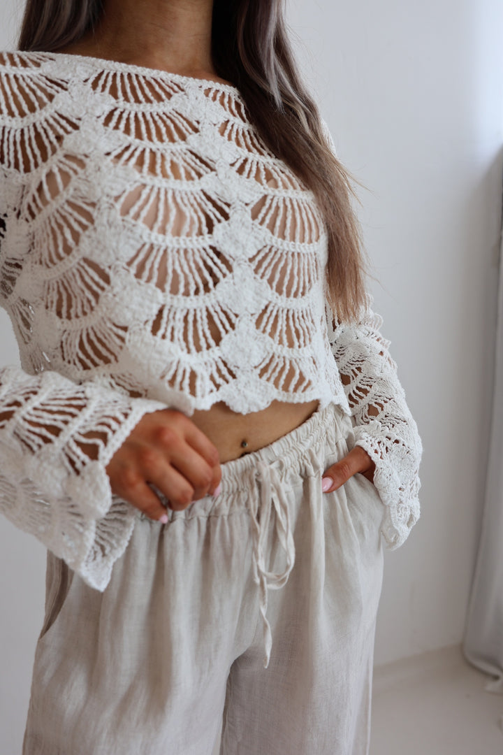 Leichter Cropped Pullover Shell Crochet
