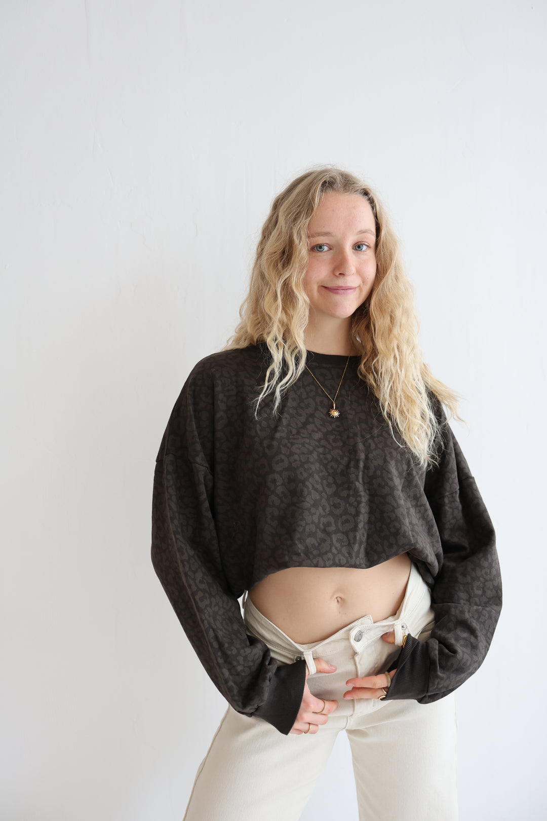 Sweater mit Leoprint