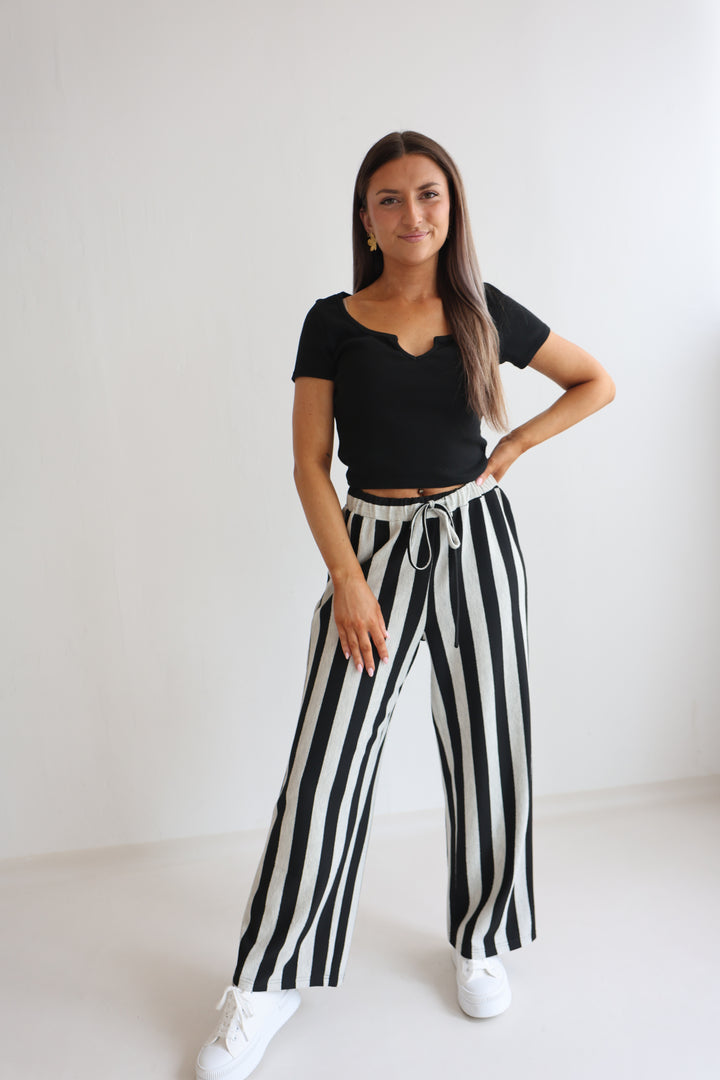 Gestreifte Hose Blockstripes (kurze Länge)