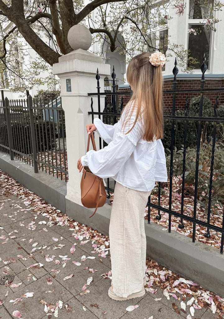 Lange Musselinhose mit Streifen Little Lines