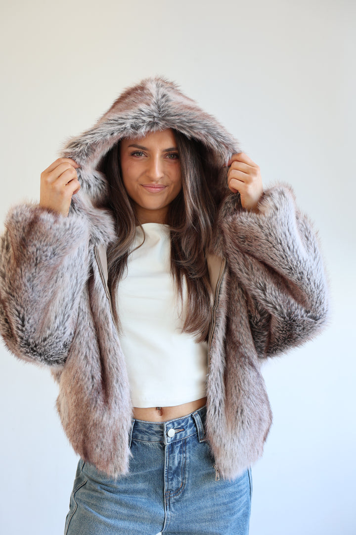 Cropped Faux Fur Jacket Milano