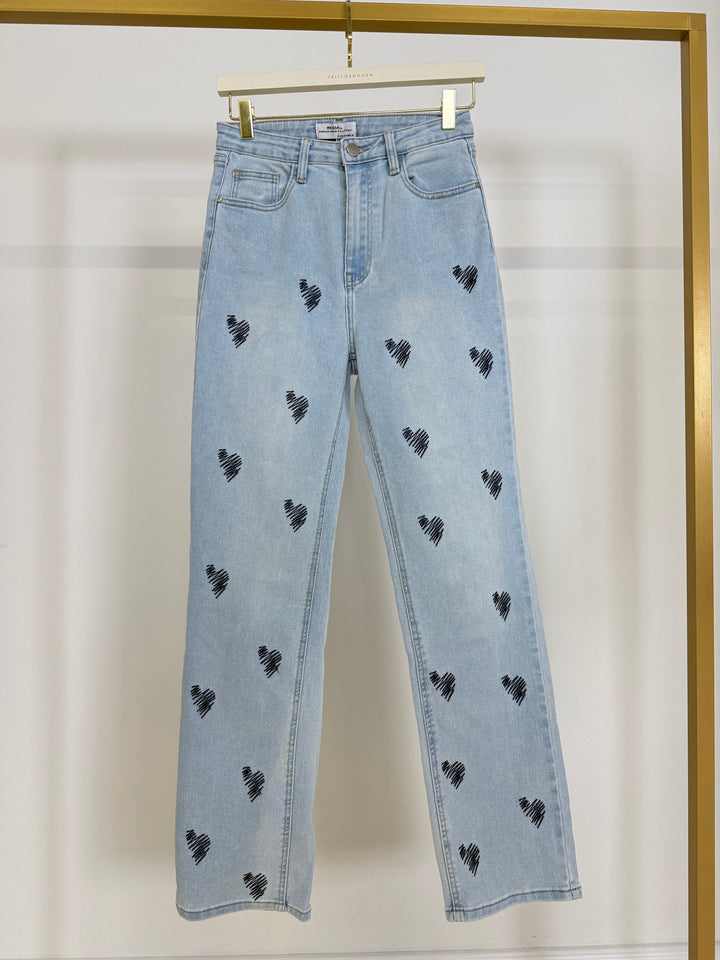 STRAIGHT FIT JEANS BLUE HEARTS GR.36 (B-WARE)