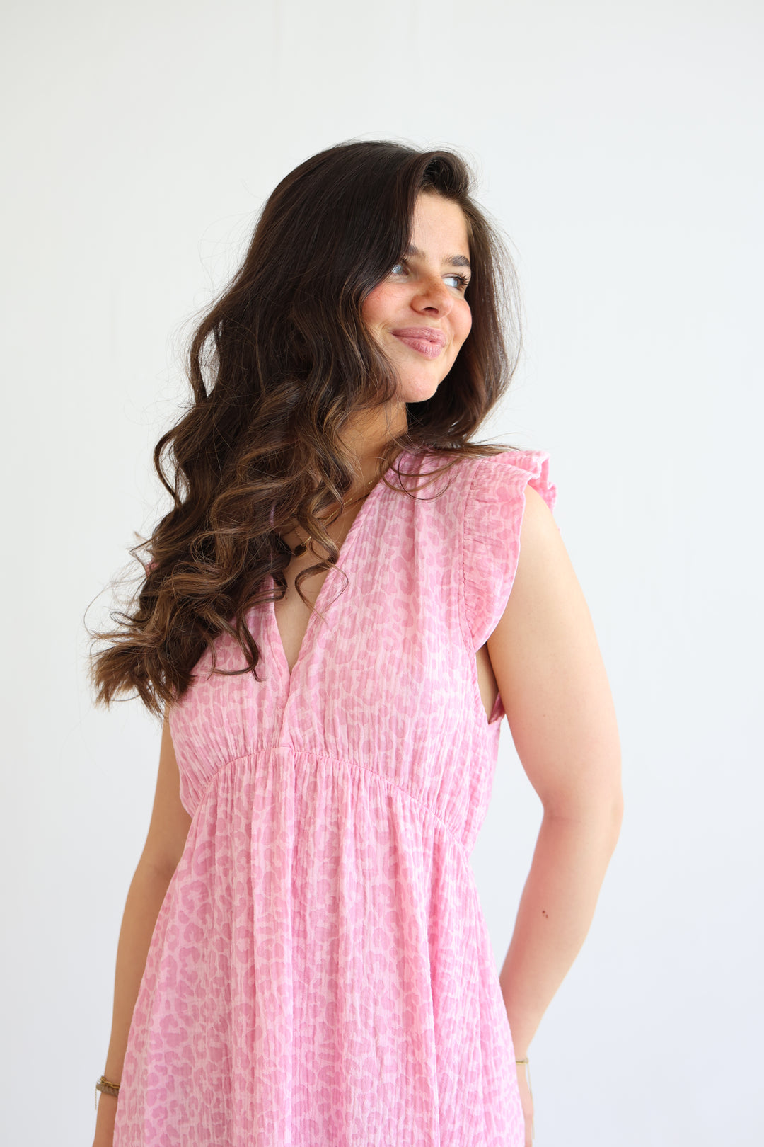 Langes Musselinkleid Timeless Leopard