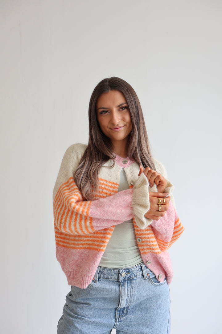 Candy Stripe Knit Cardigan