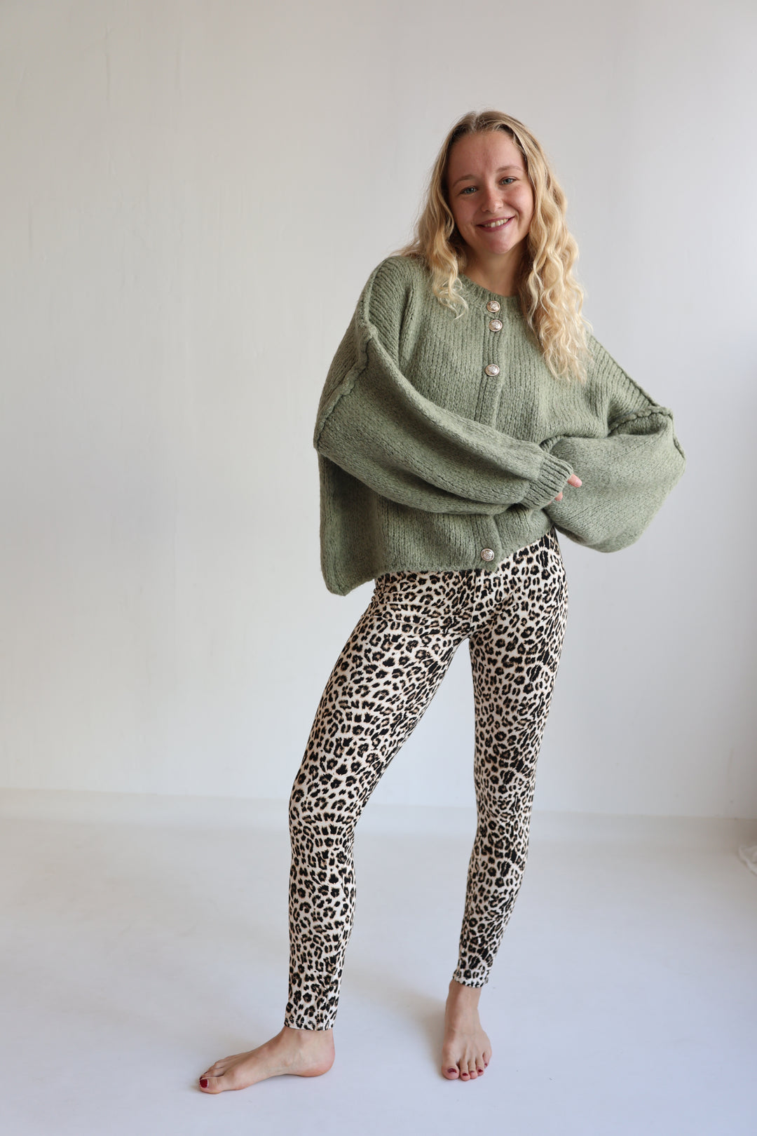 Leggings mit Leoprint aus Viskose Bibi
