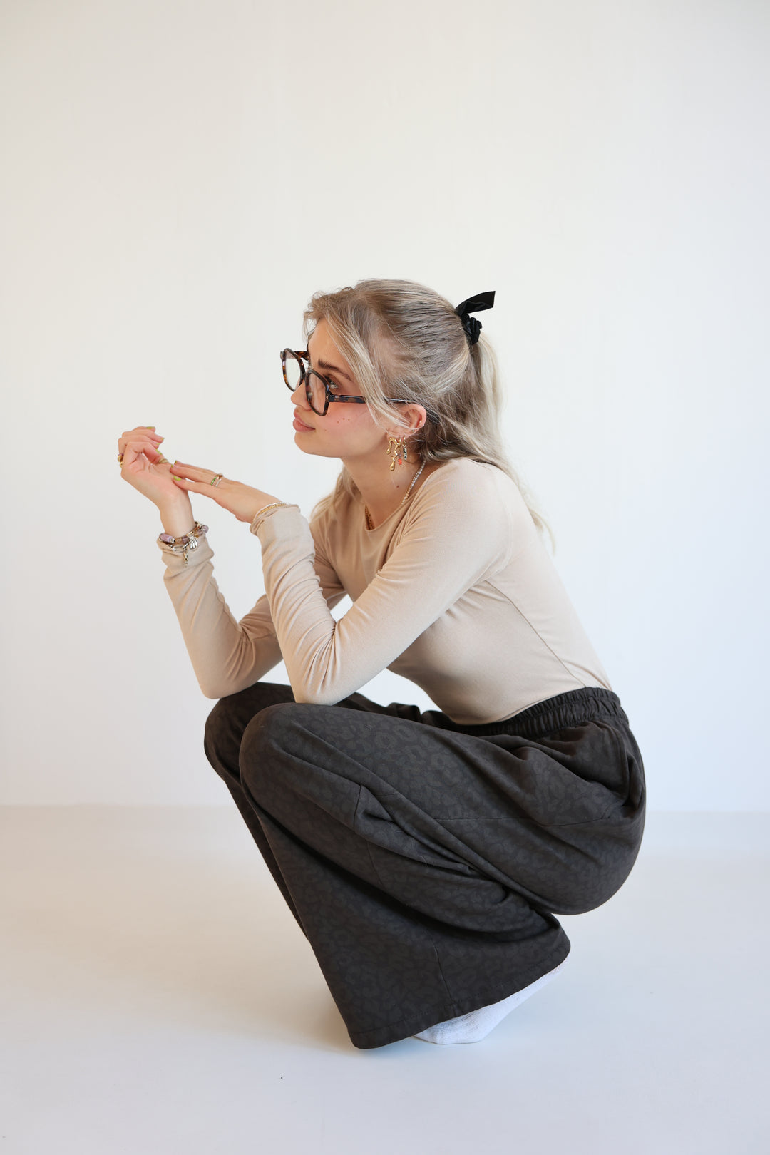 Jersey Jogger Pants mit Leoprint Nuna