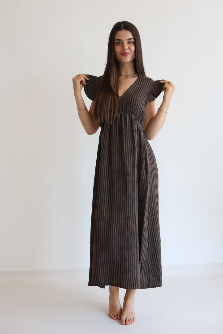 Langes Musselinkleid Summer Striped