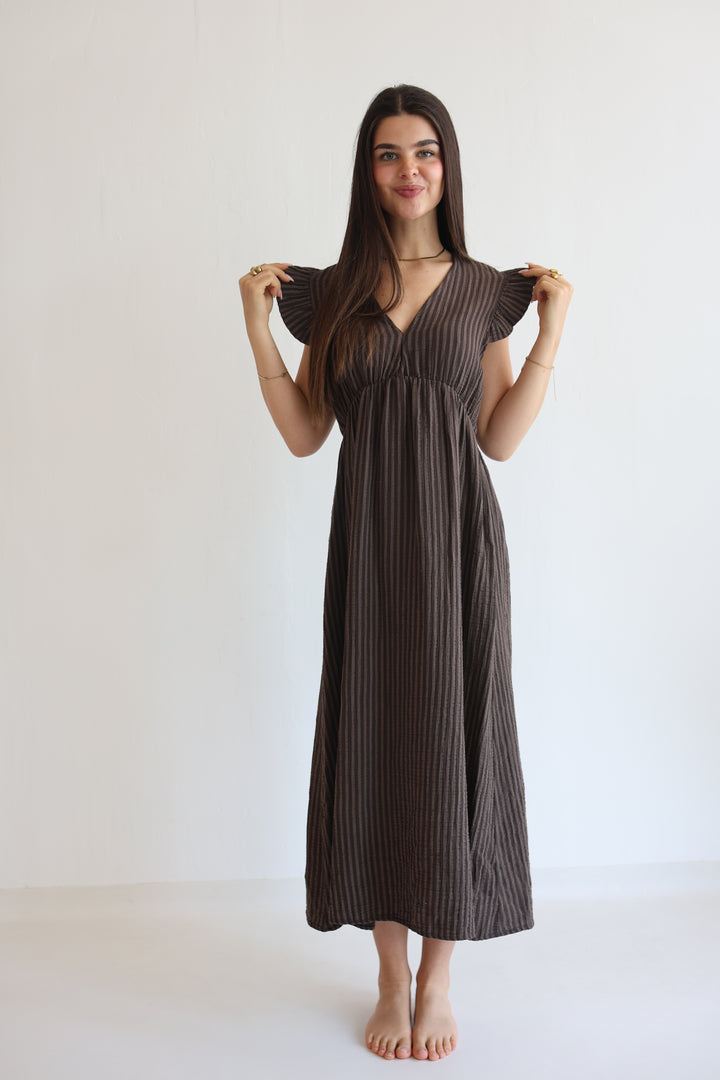 Langes Musselinkleid Summer Striped