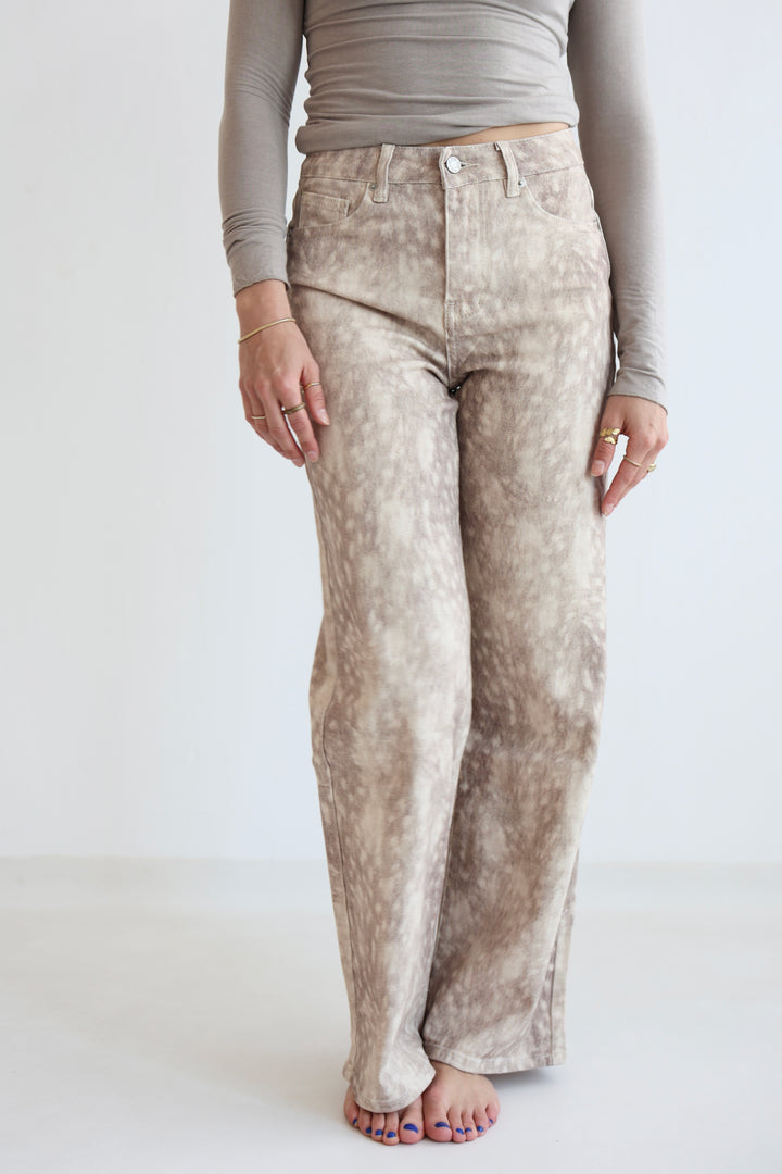 Animal Print Denim Jeans