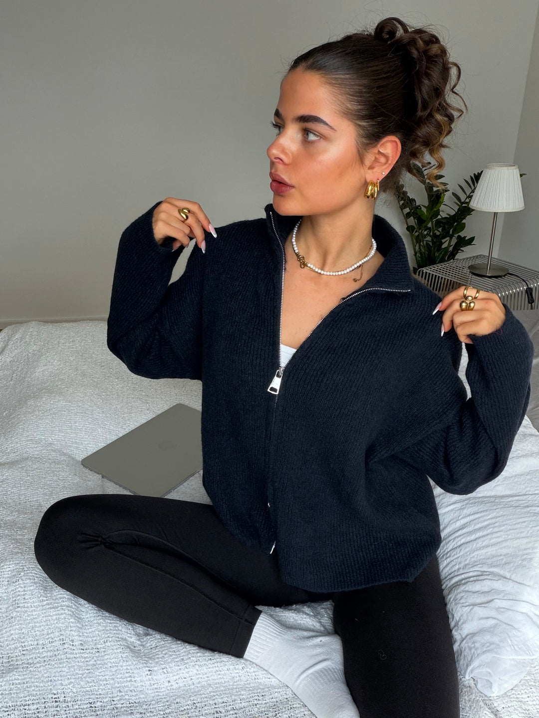 Casual Zipper Cardigan