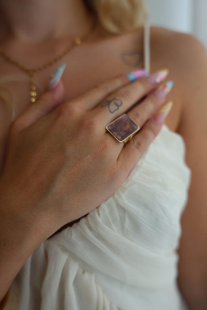 Ring Square Stone