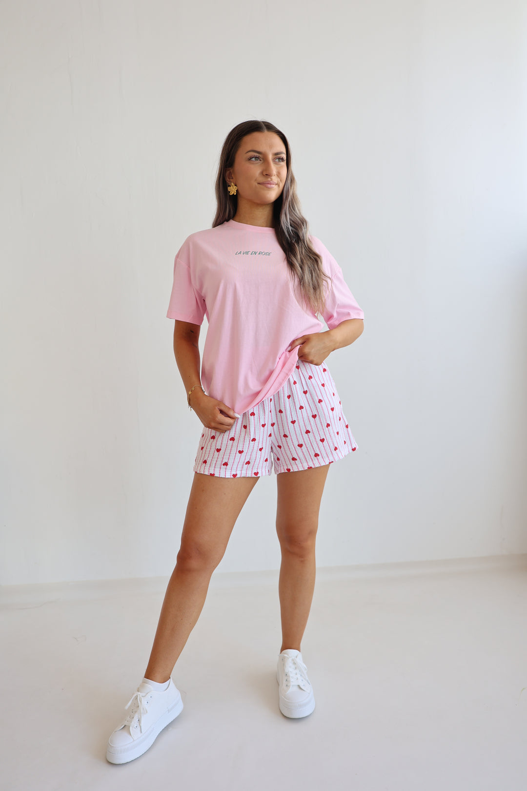 Shorts aus Musselin Rouge Hearts