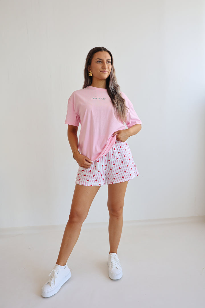 Shorts aus Musselin Rouge Hearts