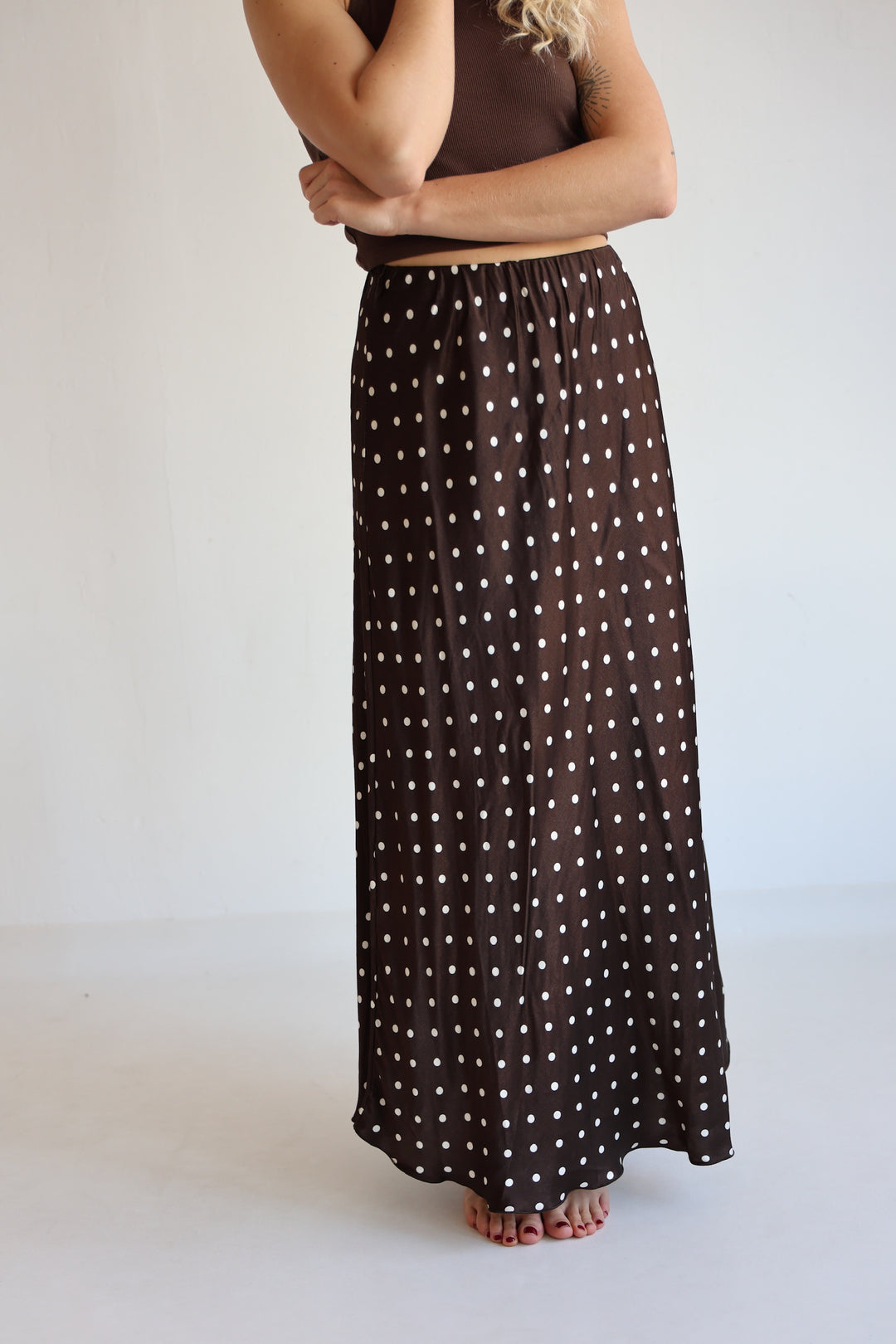 Langer Viskoserock Polka Dots