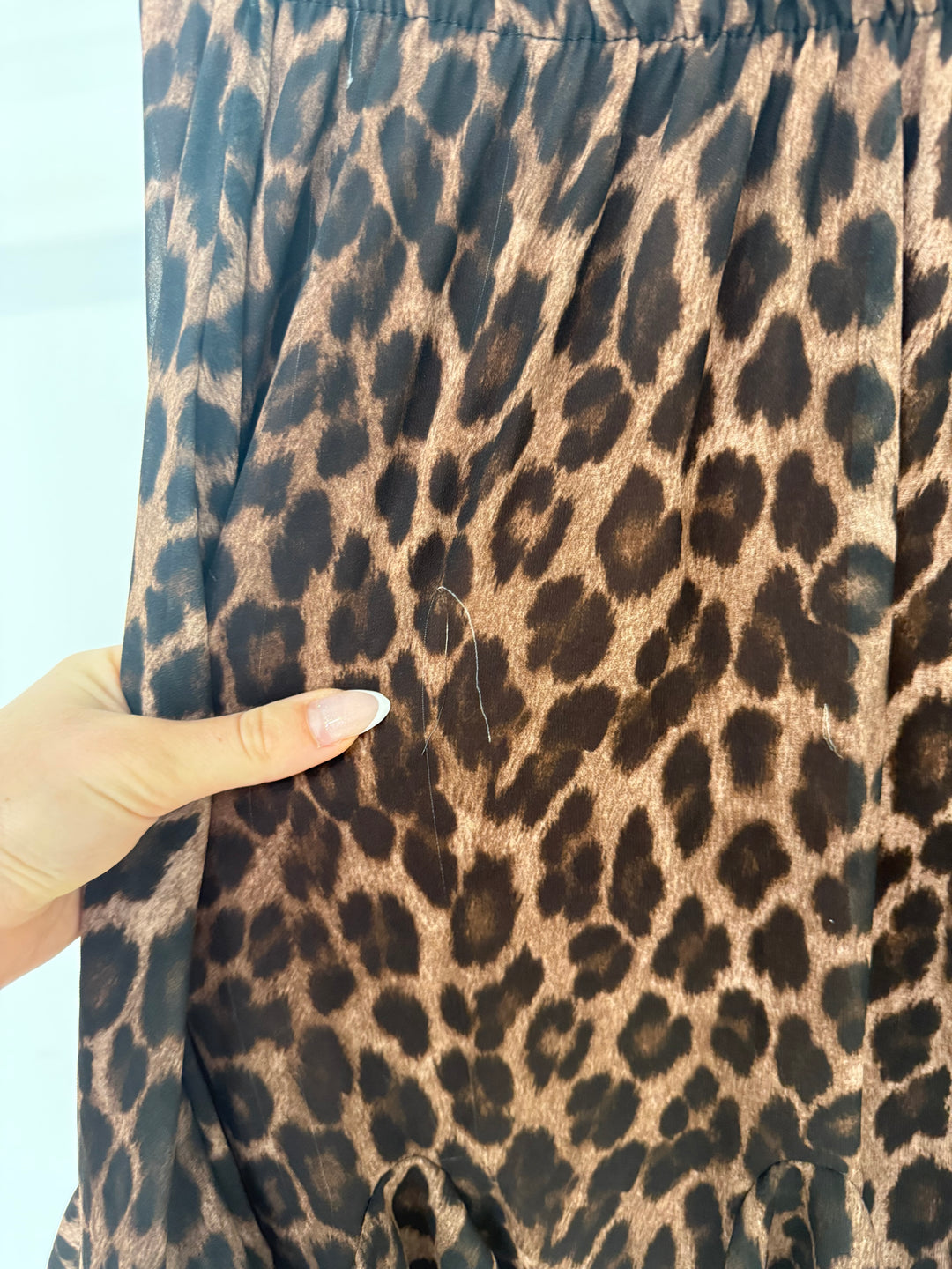 KURZER VOLANTROCK MIT LEOPRINT MONA DUNKELBRAUN (B-WARE)