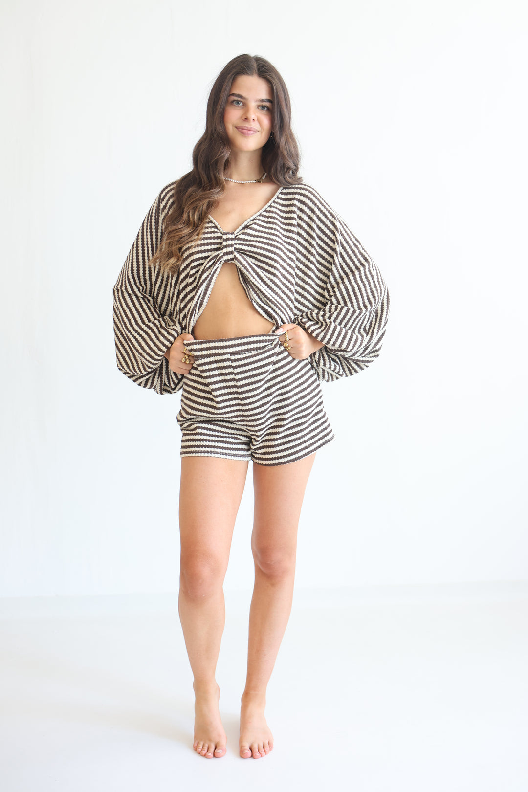 Striped Cotton Knit Lounge Set