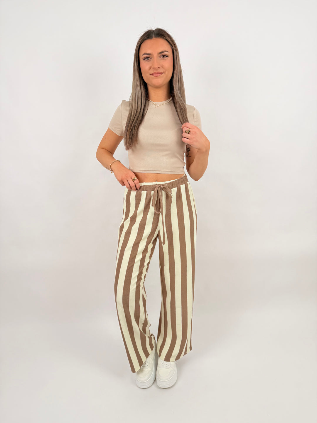 Gestreifte Hose Blockstripes (kurze Länge)