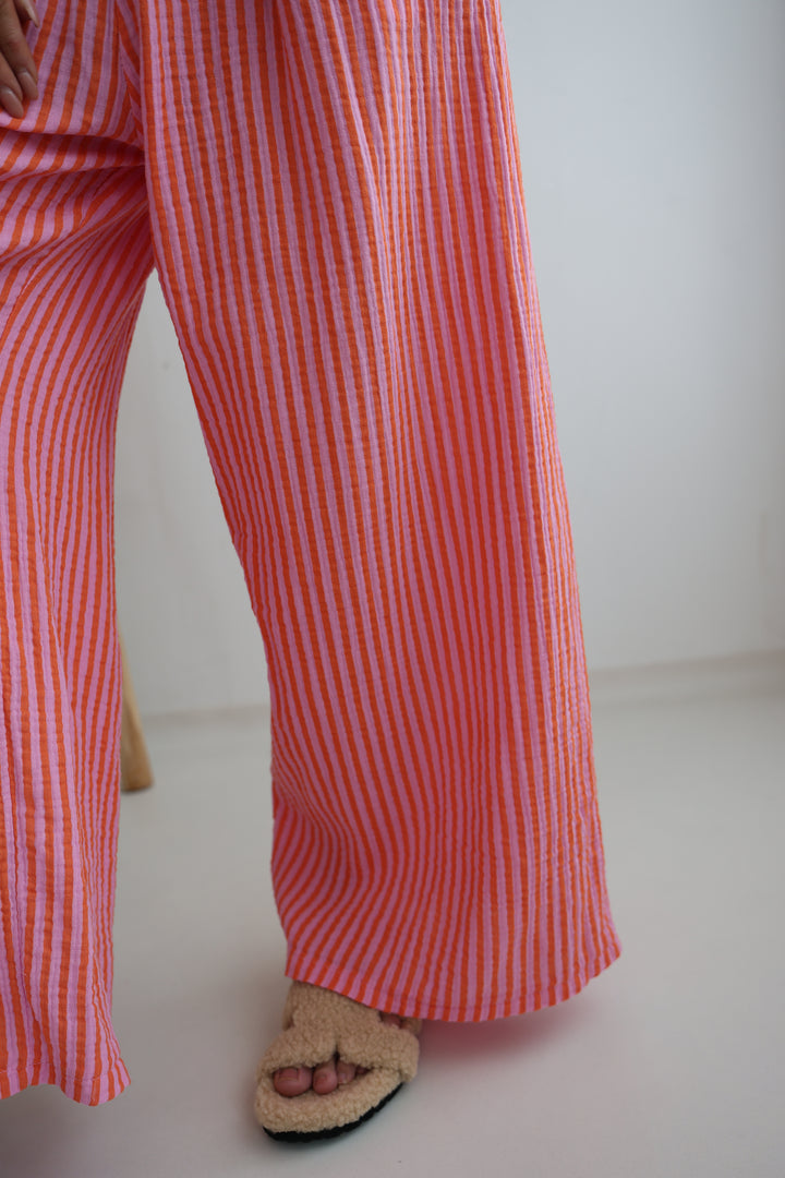 Gestreifte Musselinhose Sunset