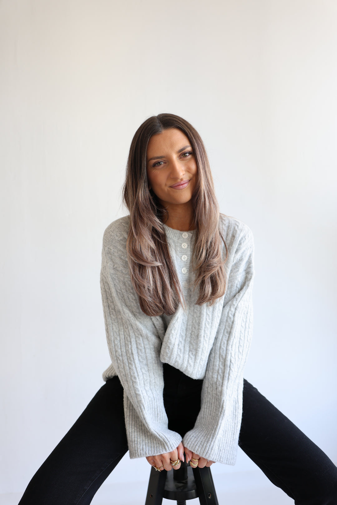 Ribbed Button Pullover