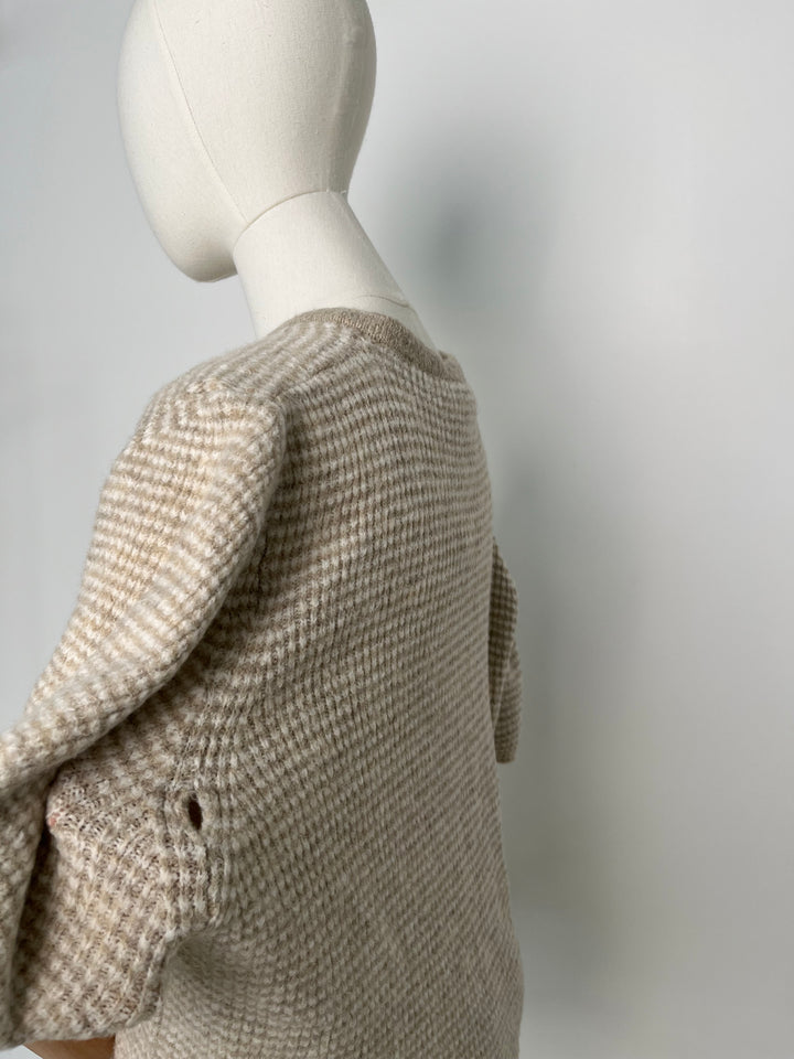 LITTLE FRENCH STRIPE CARDIGAN VANILLA (B-WARE)