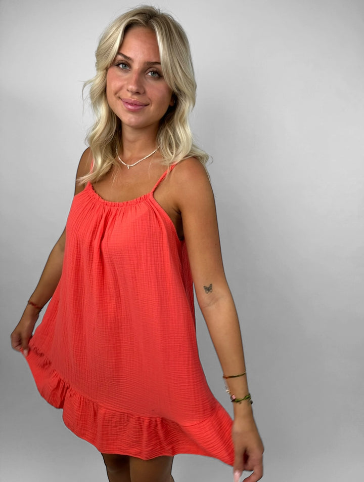 Musselinkleid mit Mini-Volant Hailey