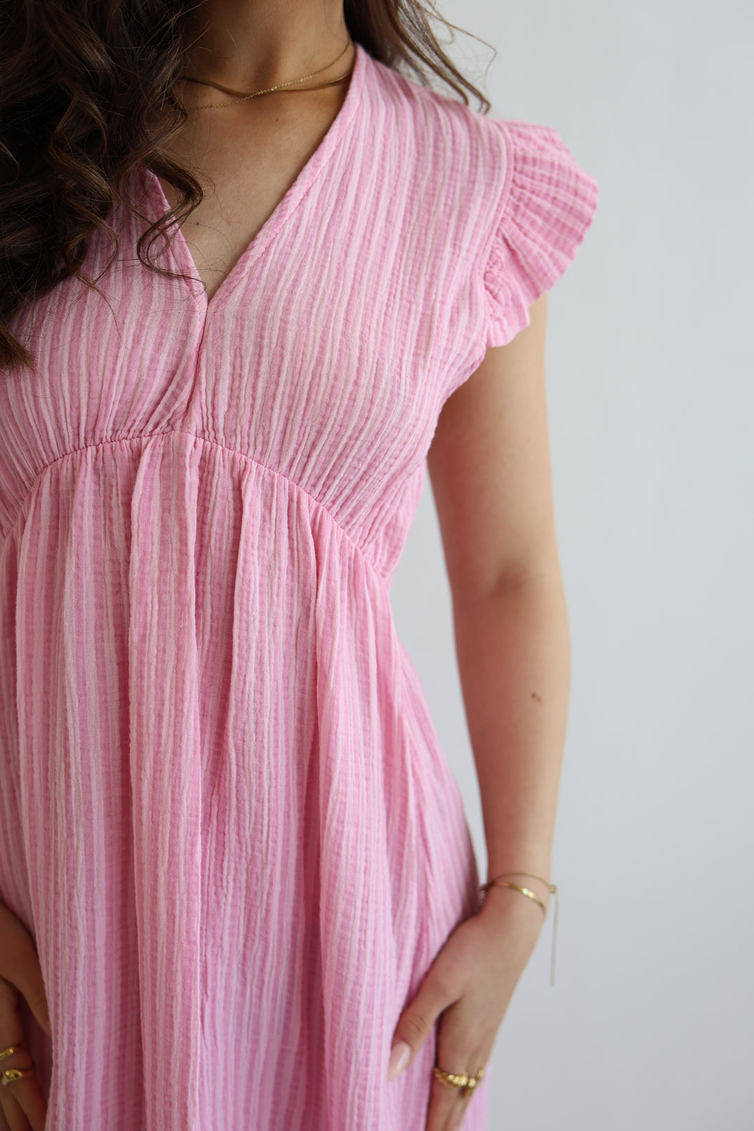 Langes Musselinkleid Summer Striped